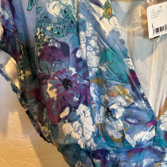NWT Free People Women’s Floral Romper Dress Multicolor Boho Tie Waist – Size L - Picture 5 of 6